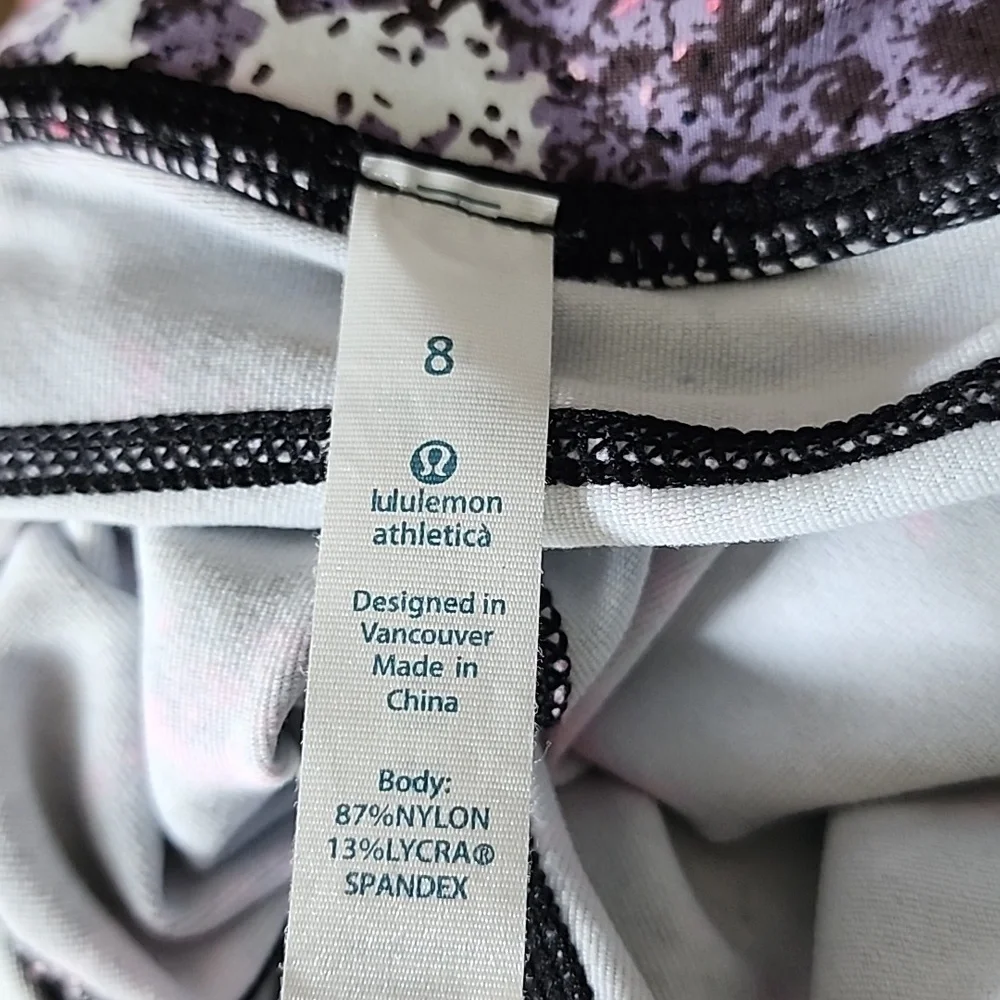 Lululemon Pink & Black Lightning Bloom Leggings
